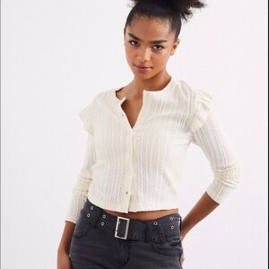 Zara Cream Button-Up Top